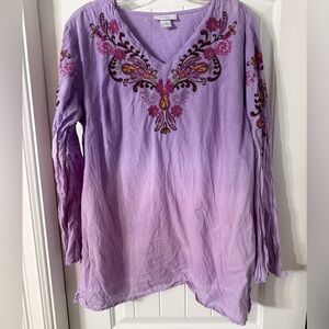 Embroidered Purple Women's Top